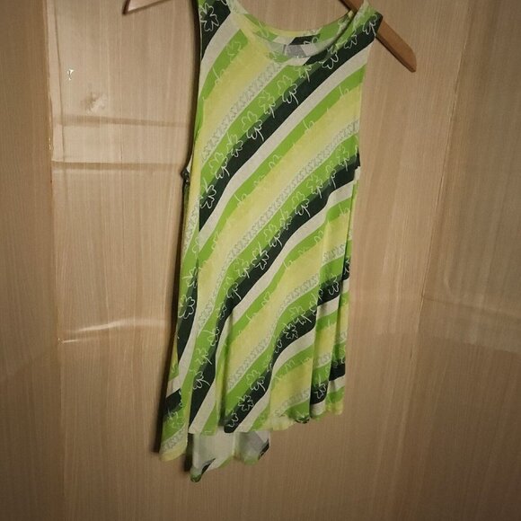 Apt. 9 Womens Green Striped Shamrock St. Patrick's Day Tank Top XS - Picture 3 of 4